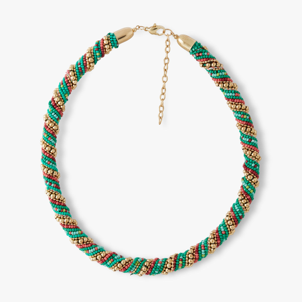 Collier court perles de rocailles