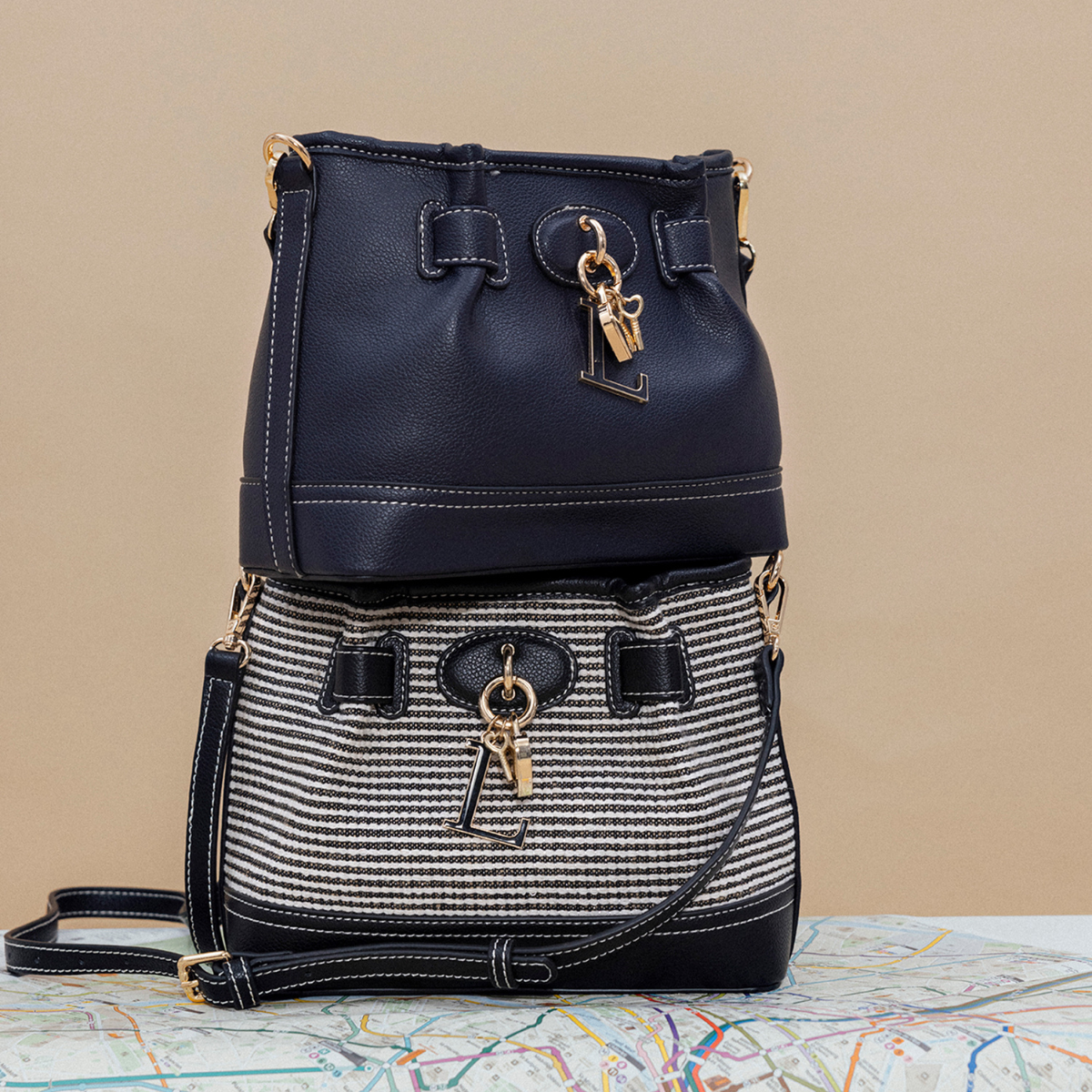 Sac porté épaule noir Petula