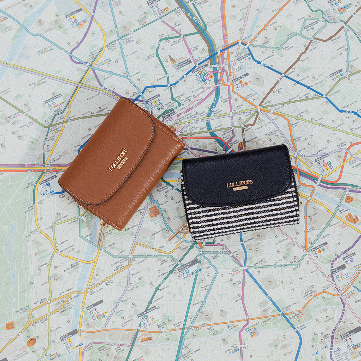 Petit portefeuille noir Petula