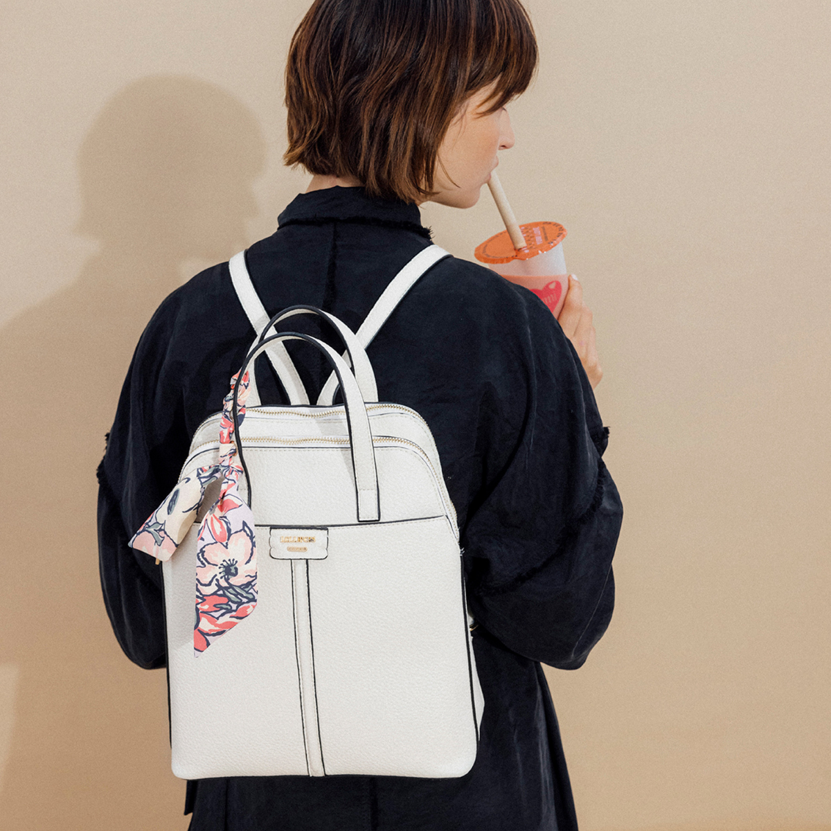 Grand sac à dos blanc Priska