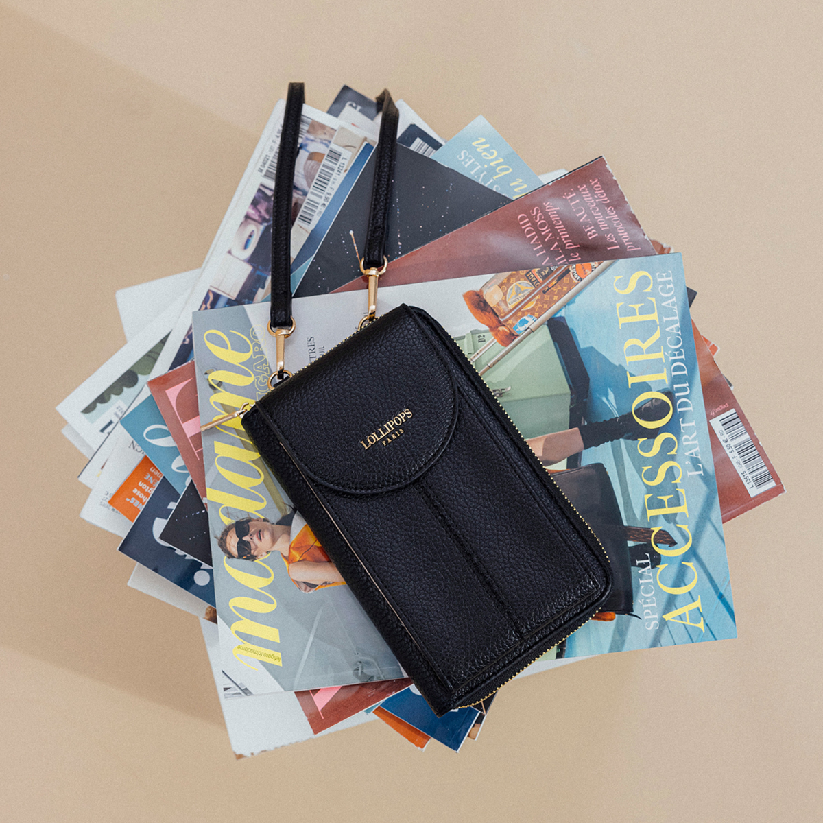 Pochette de téléphone noir Patsy