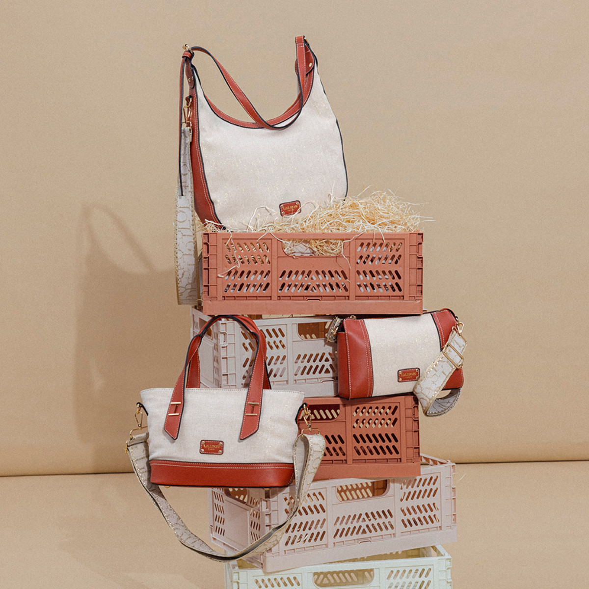 Sac multi poches brique Patrizia