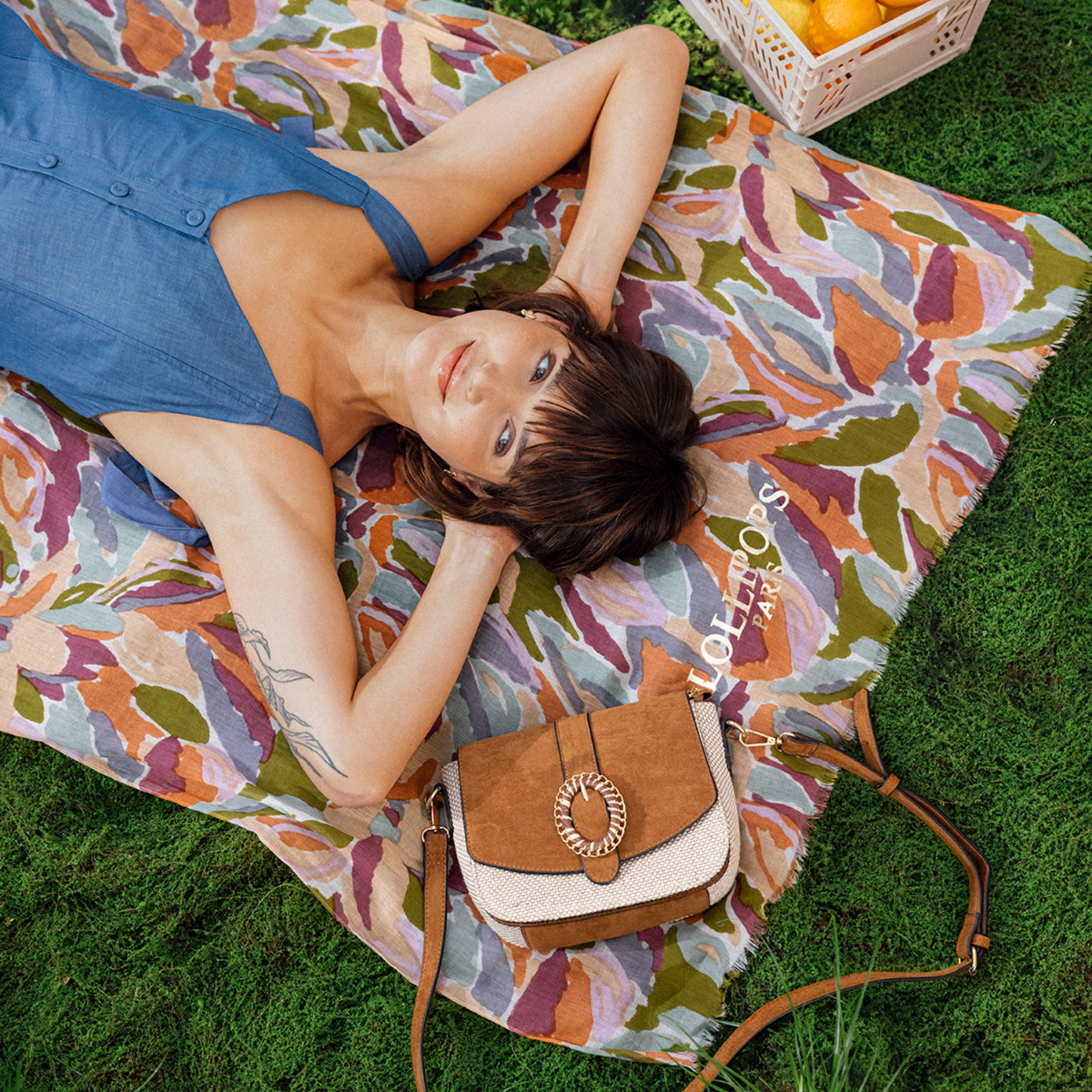 Sac porté épaule camel Paisley