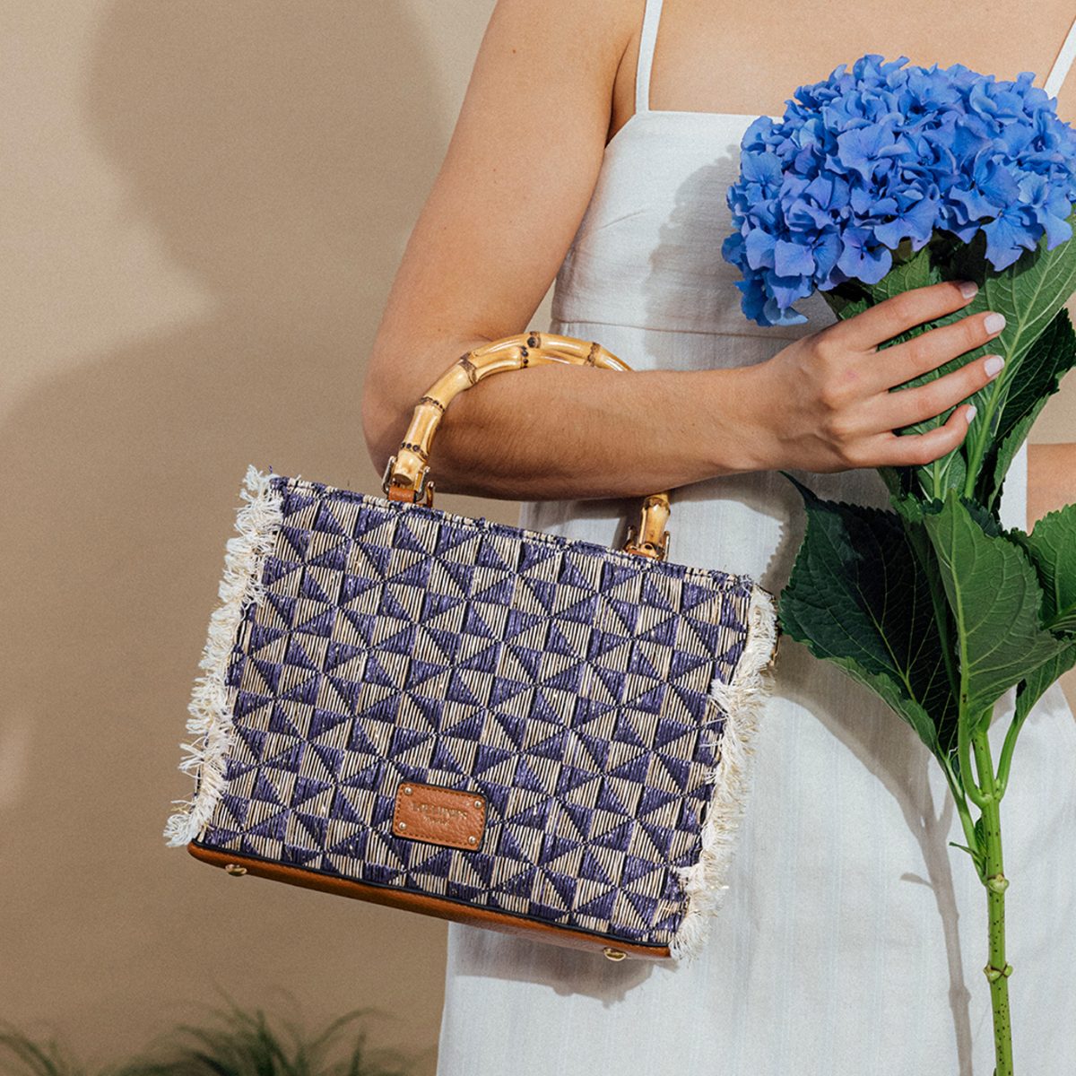 Sac shopper M bleu Polly