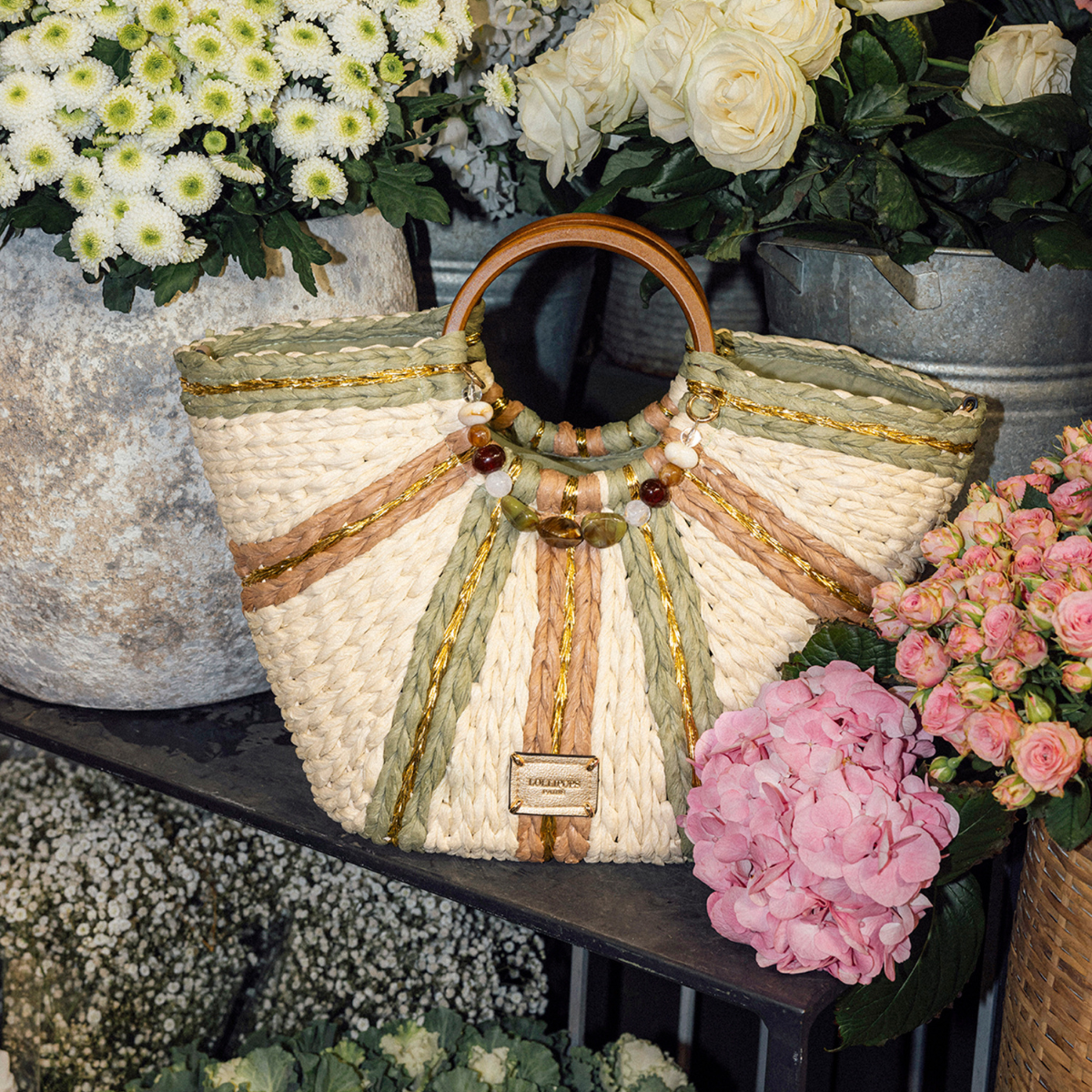 Grand panier kaki Petronille