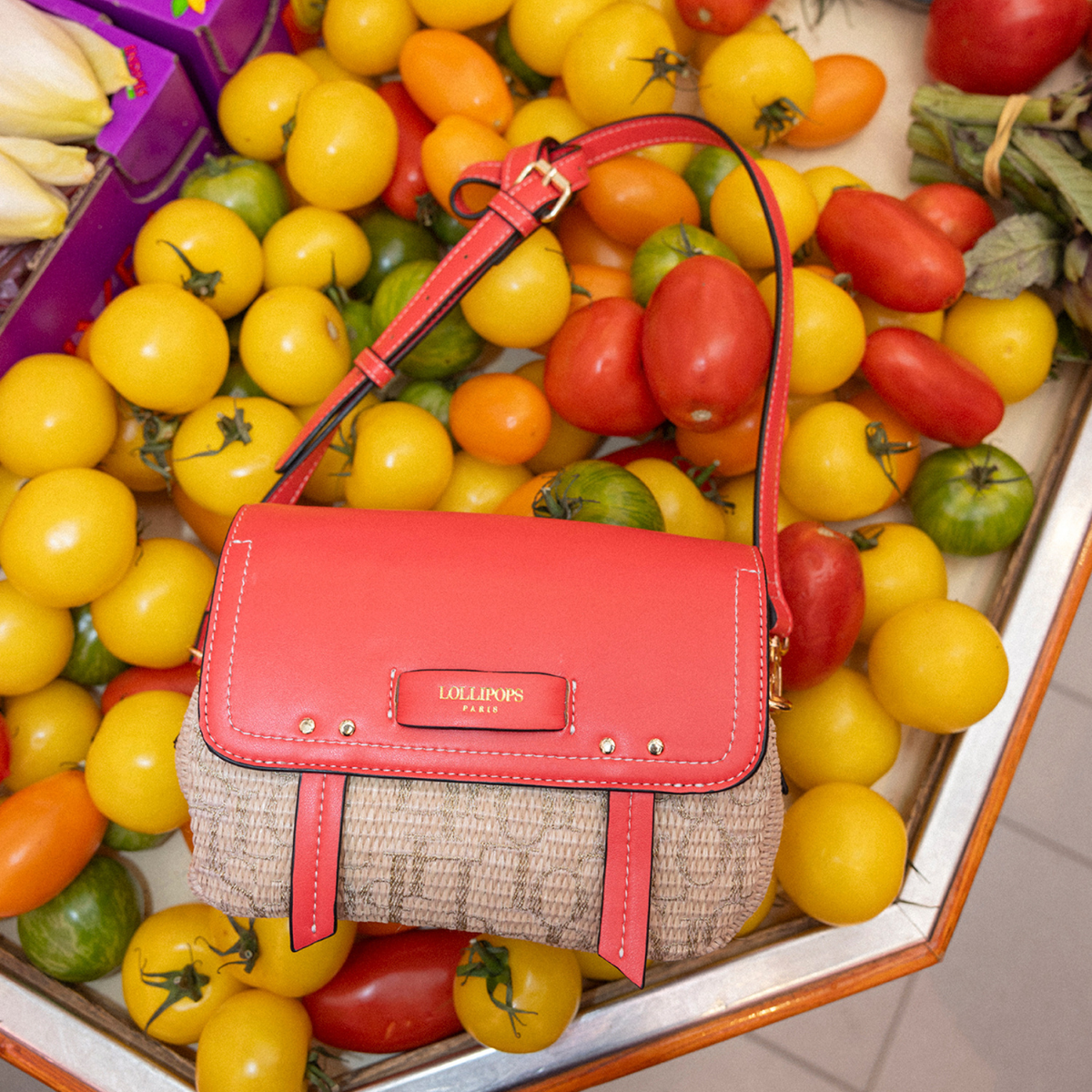 Sac porté épaule corail Primavera