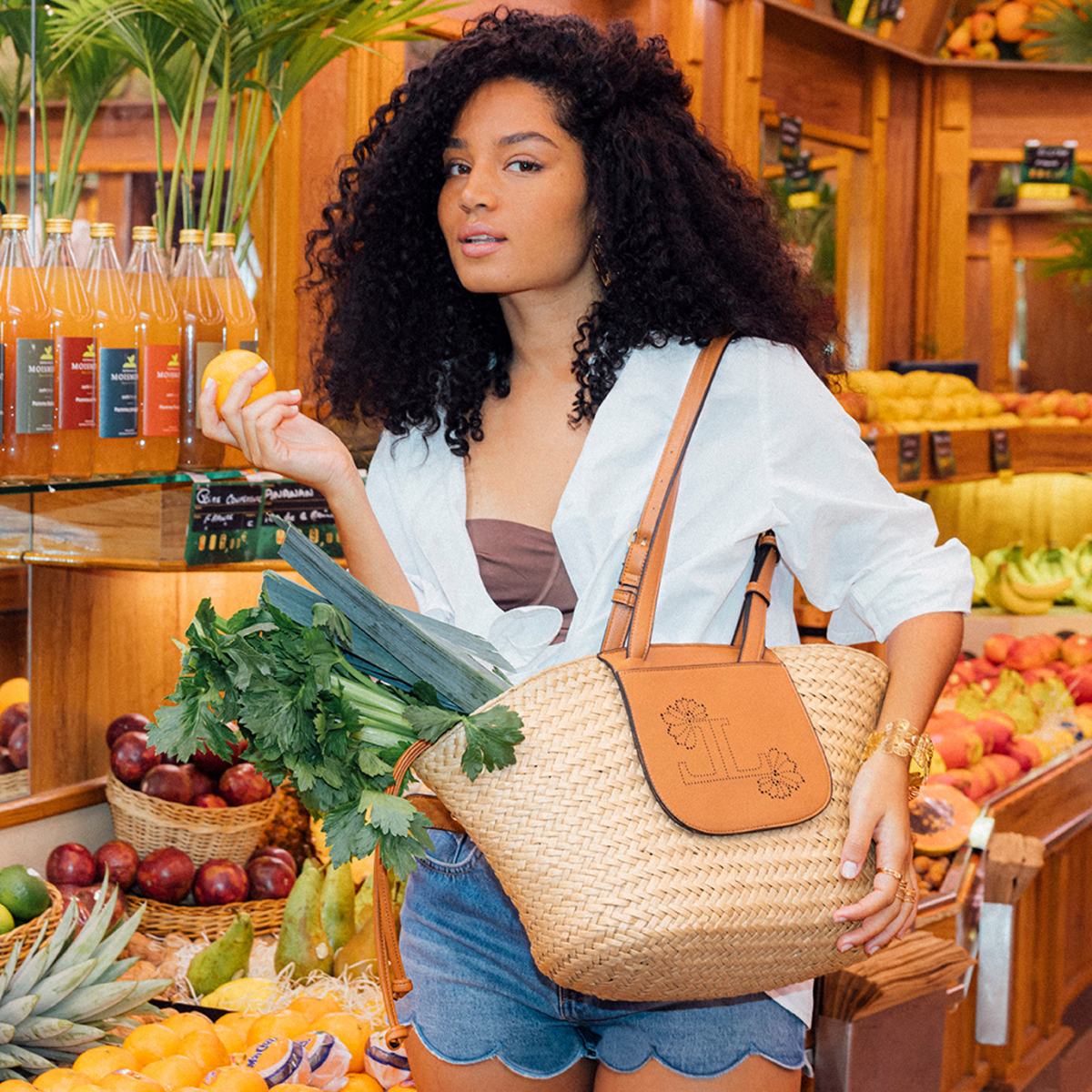 Grand panier camel Poldie