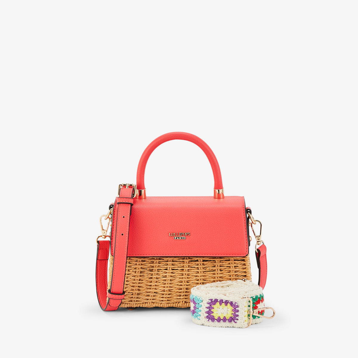 Petit sac porté épaule corail Pietra