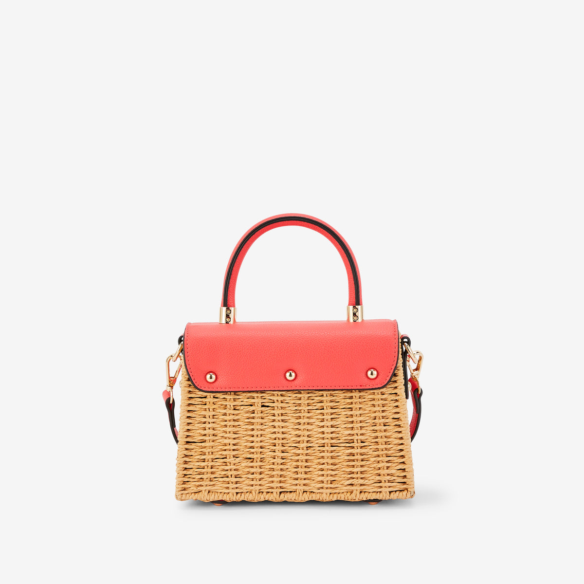 Petit sac porté épaule corail Pietra