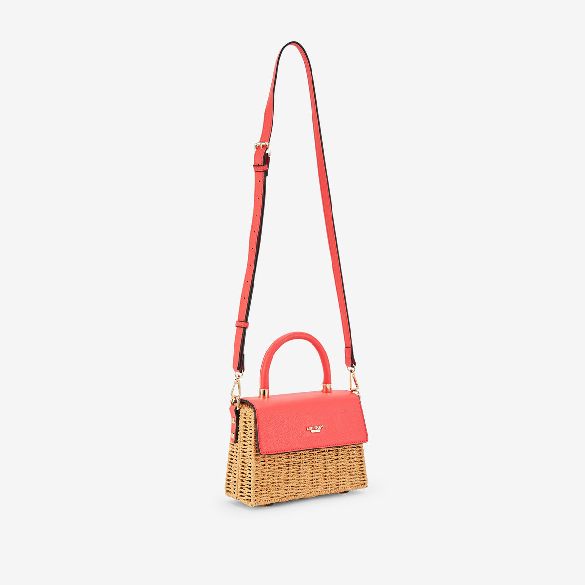 Petit sac porté épaule corail Pietra