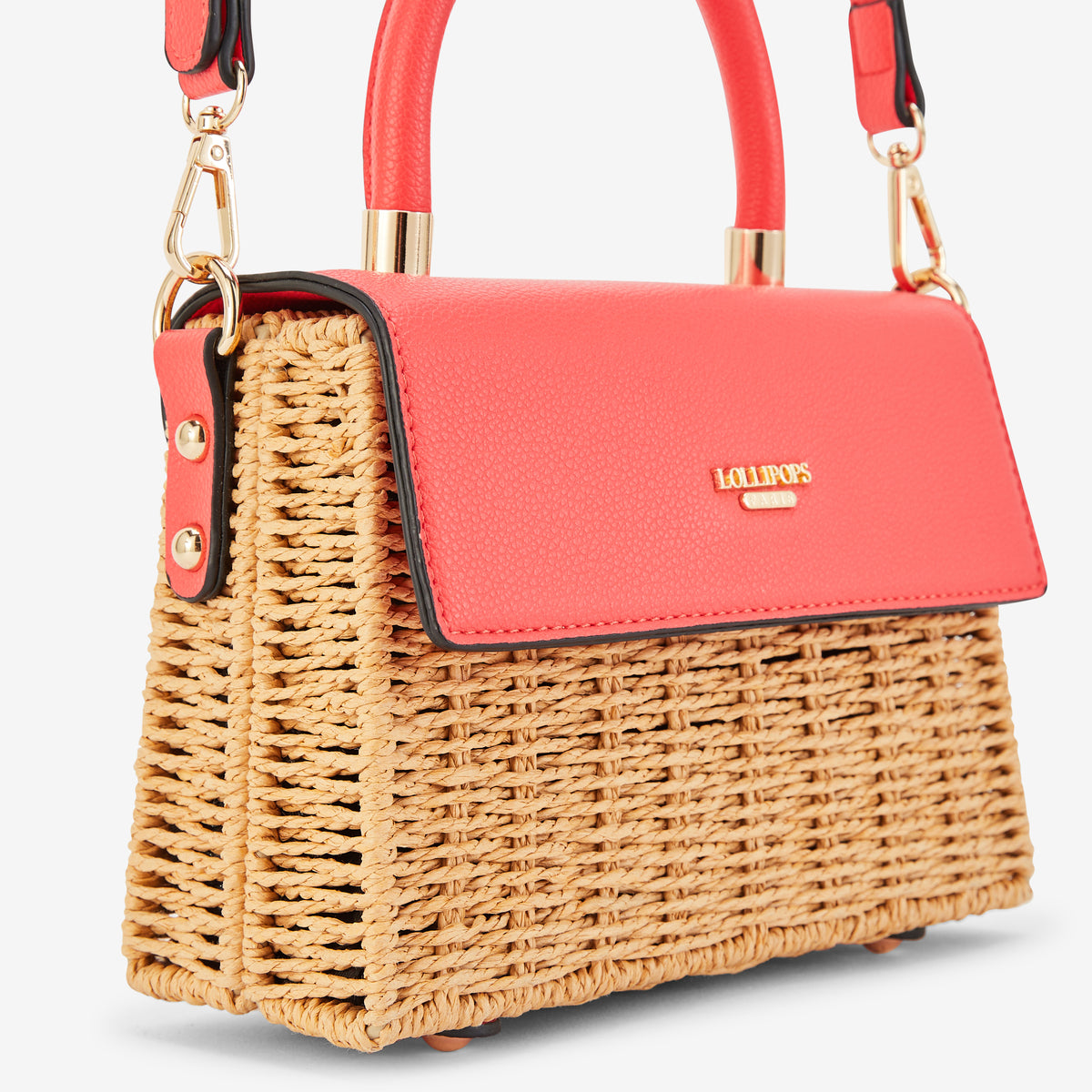 Petit sac porté épaule corail Pietra