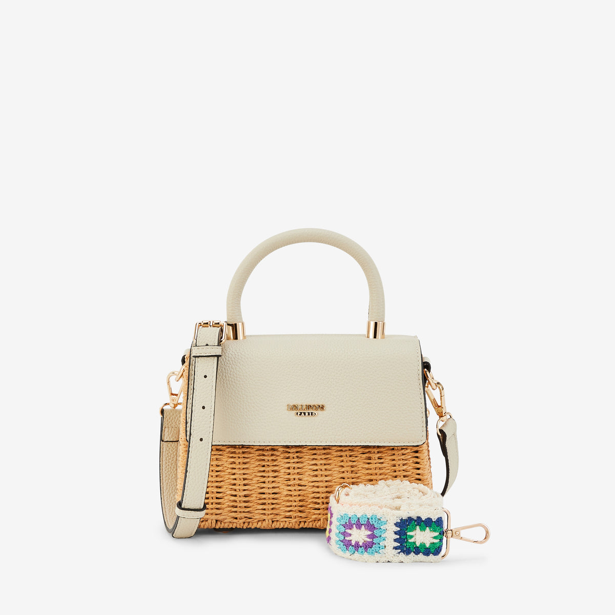 Petit sac porté épaule ivoire Pietra