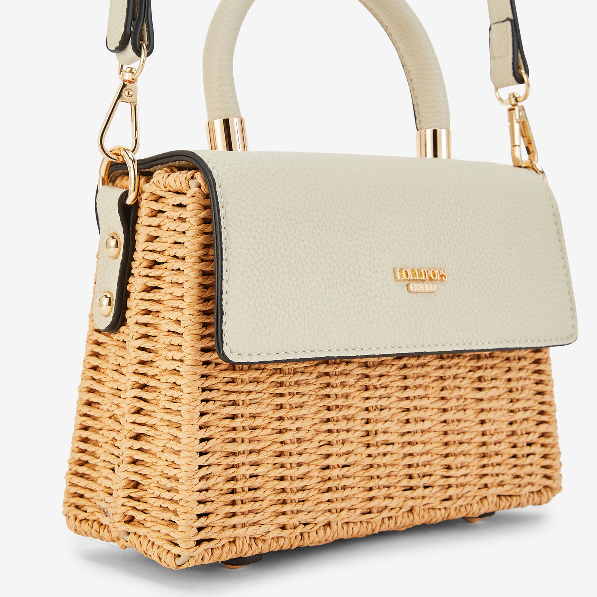 Petit sac porté épaule ivoire Pietra