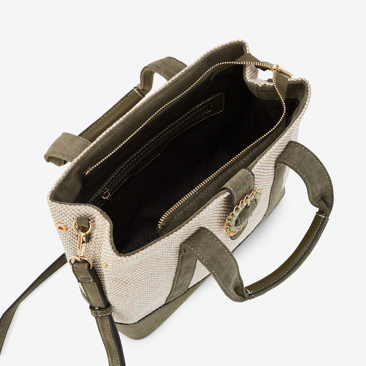 Sac shopper M kaki Paisley