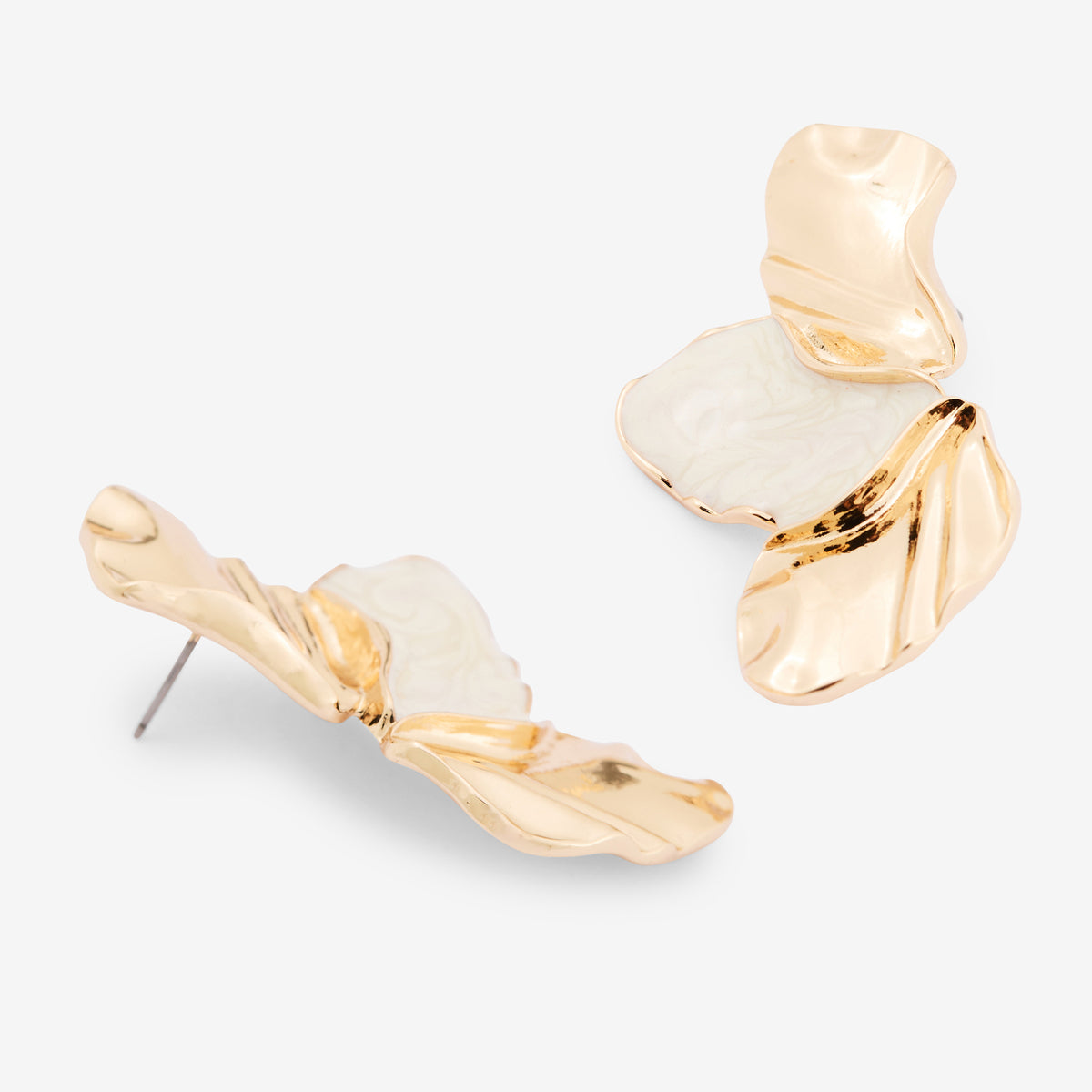 Boucles d'oreilles demi fleur - Ivory Bloom