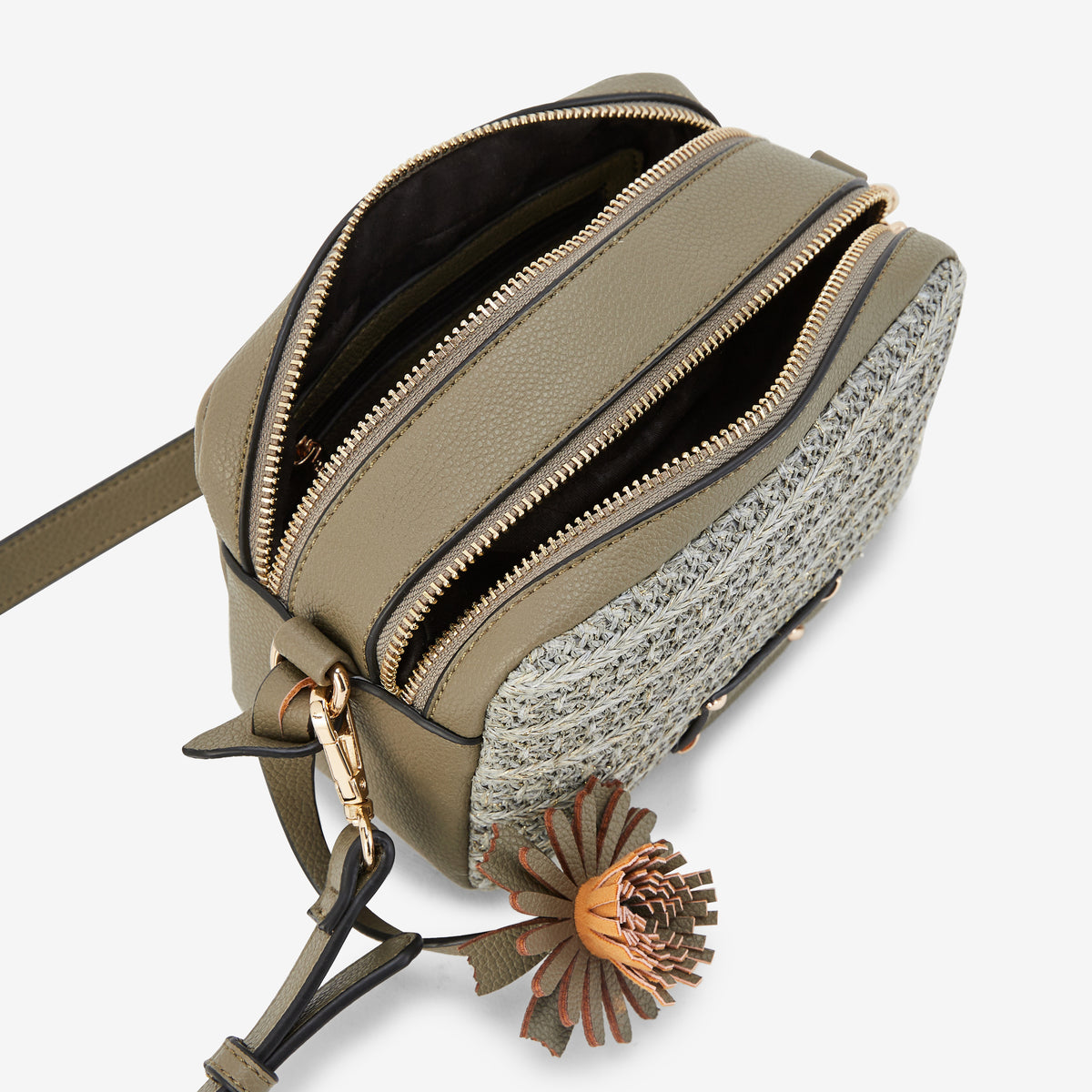 Petit sac porté épaule kaki Palmira