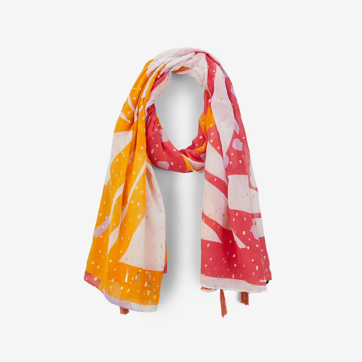 Foulard rectangulaire corail Petronilla