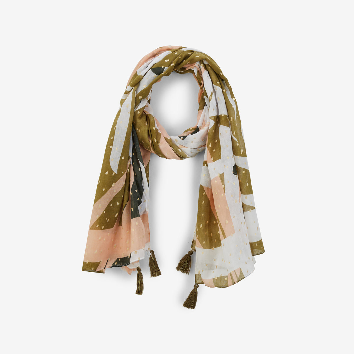 Foulard rectangulaire kaki Petronilla