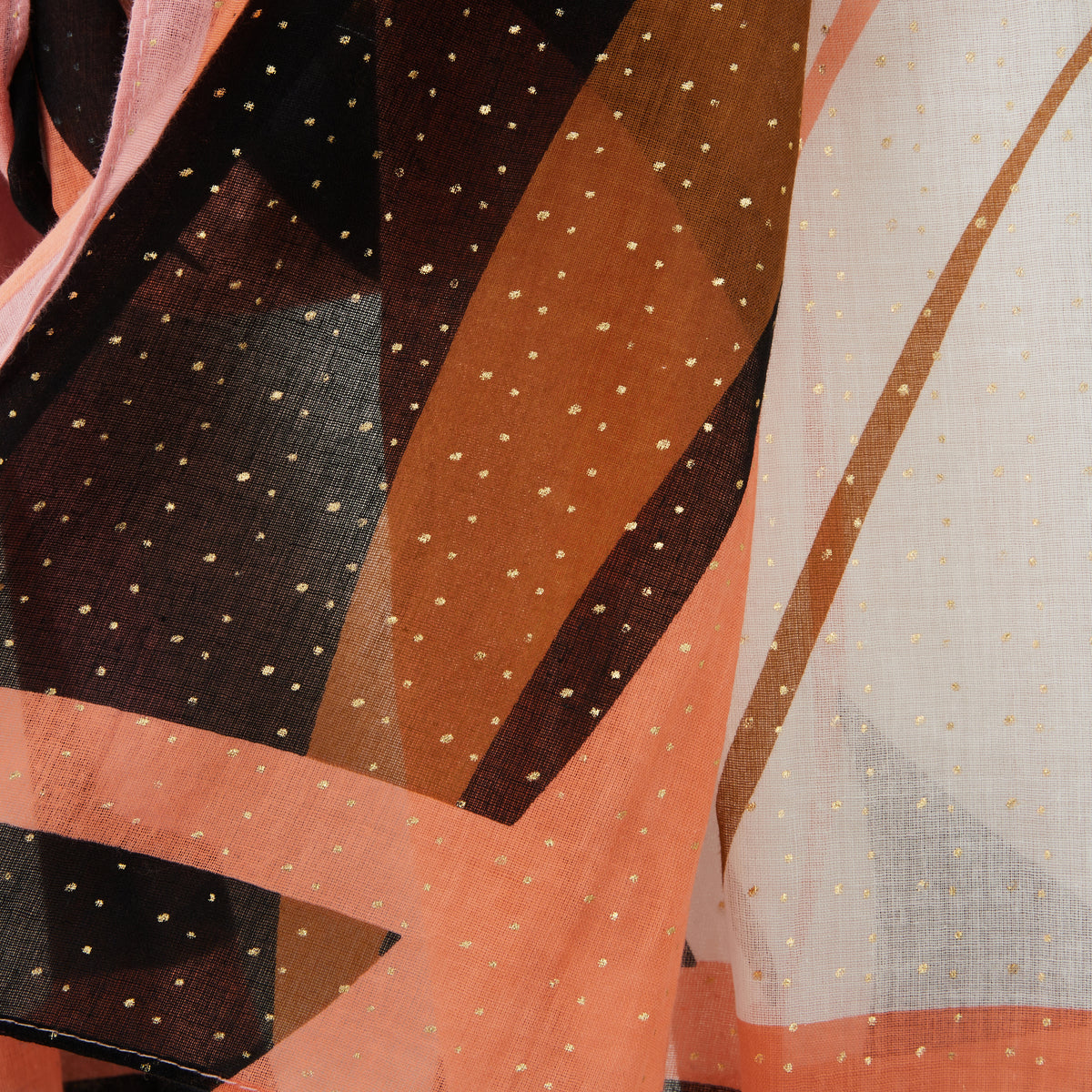 Foulard rectangulaire corail Perle