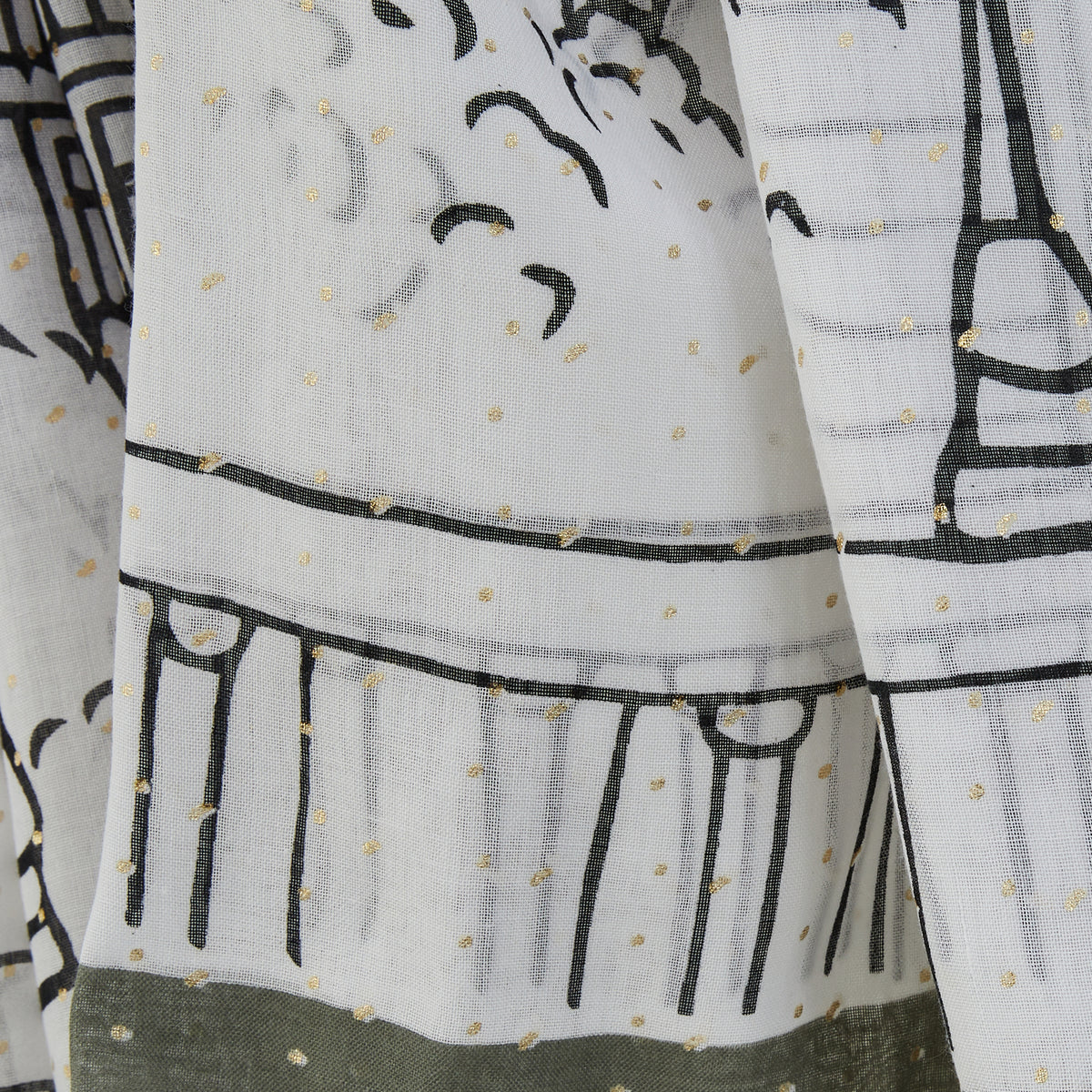 Foulard rectangulaire kaki Pierette