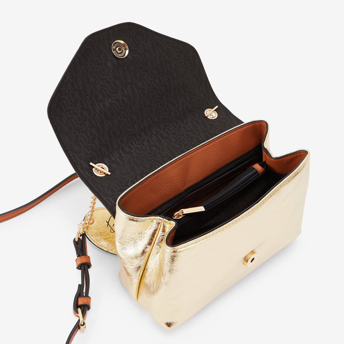 Petit sac porté épaule dore Rody