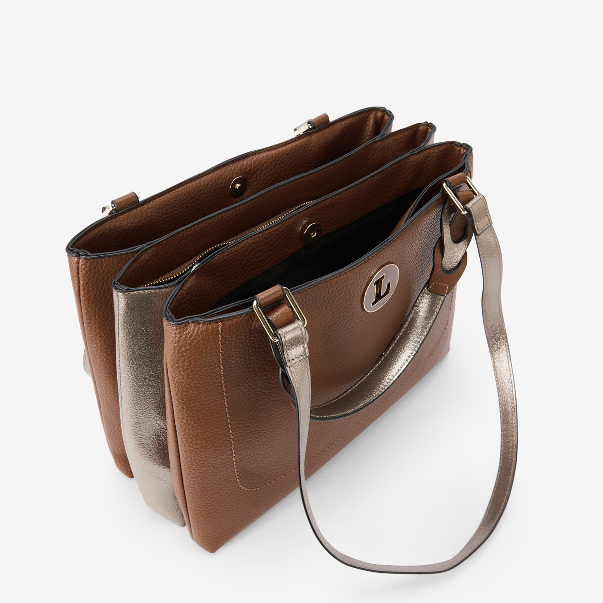 Grand sac shopper cognac Rosabelle