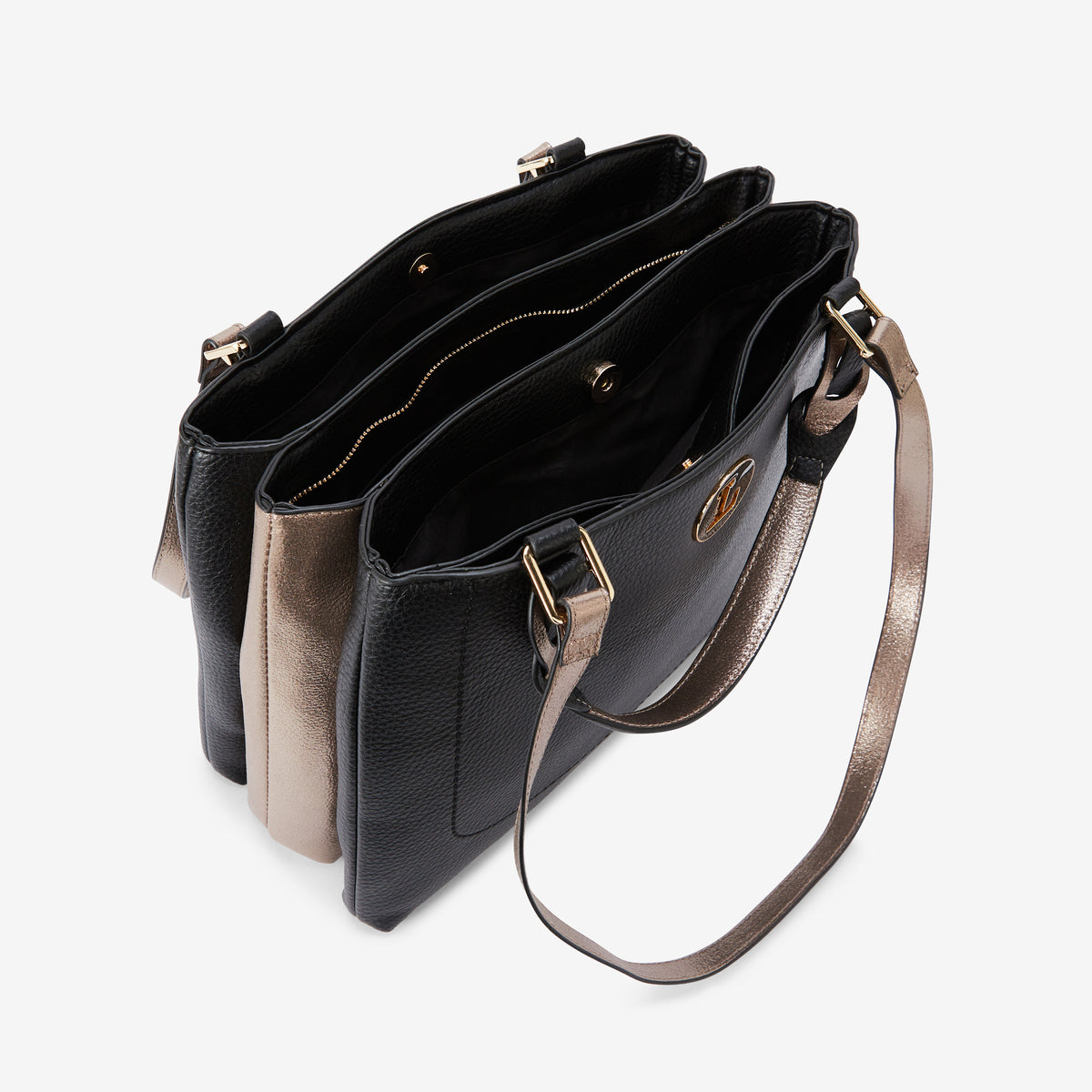 Grand sac shopper noir Rosabelle