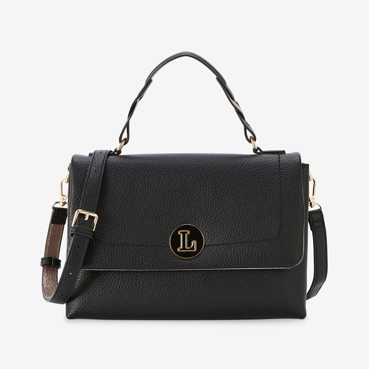 Grand sac porté épaule noir Rosabelle