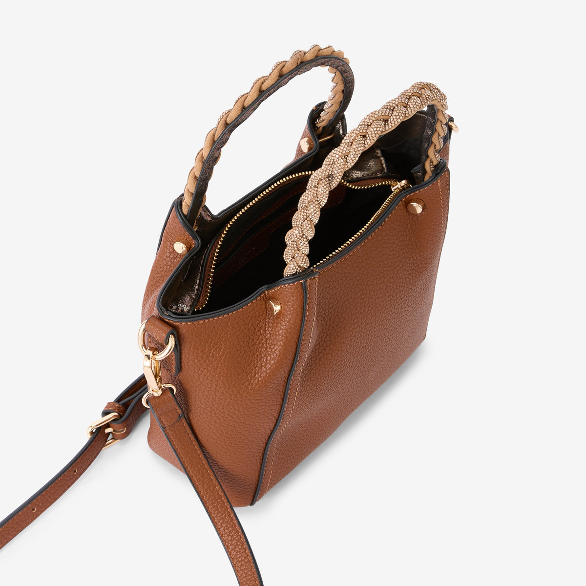 Petit sac shopper cognac Rocapina