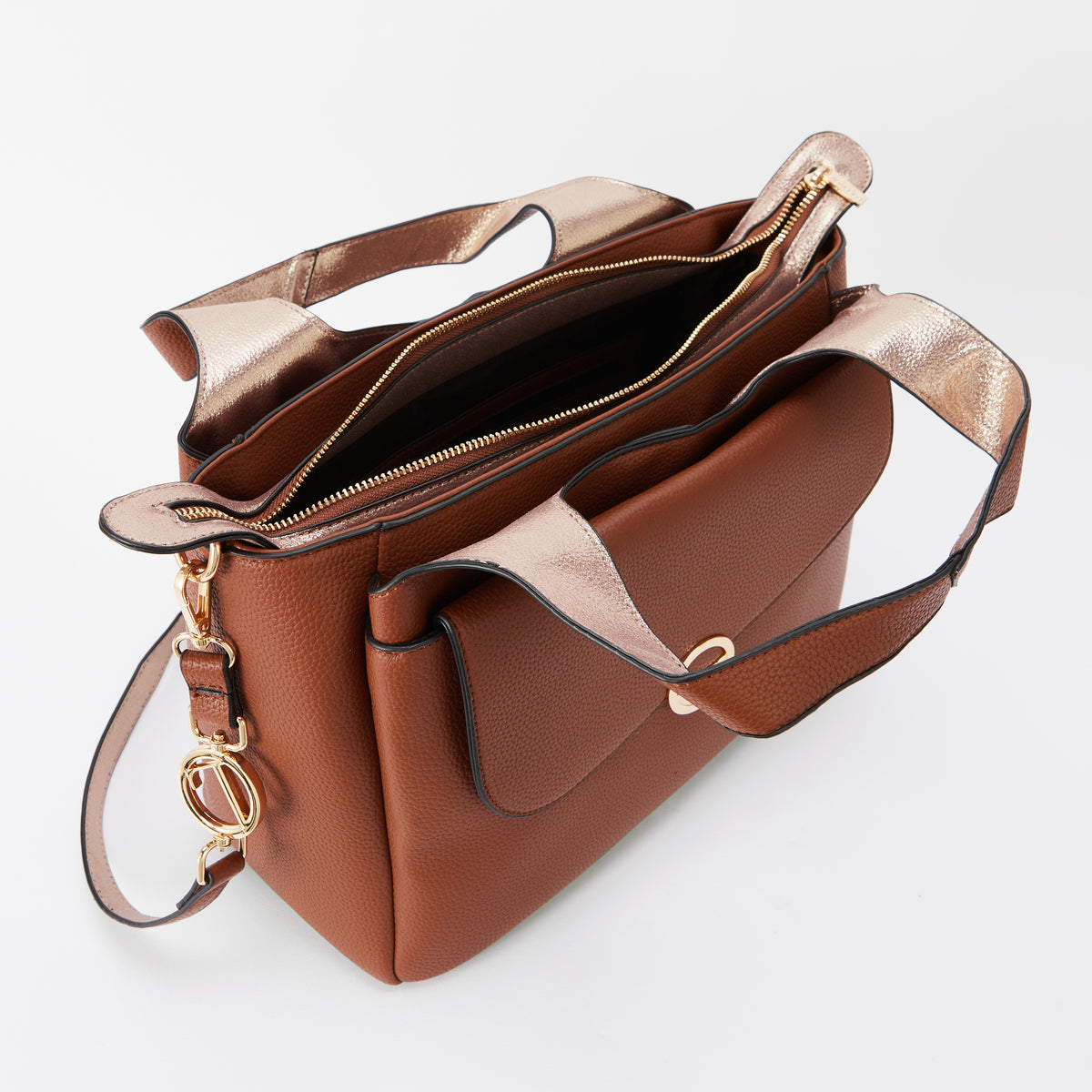 Grand sac shopper camel Romana