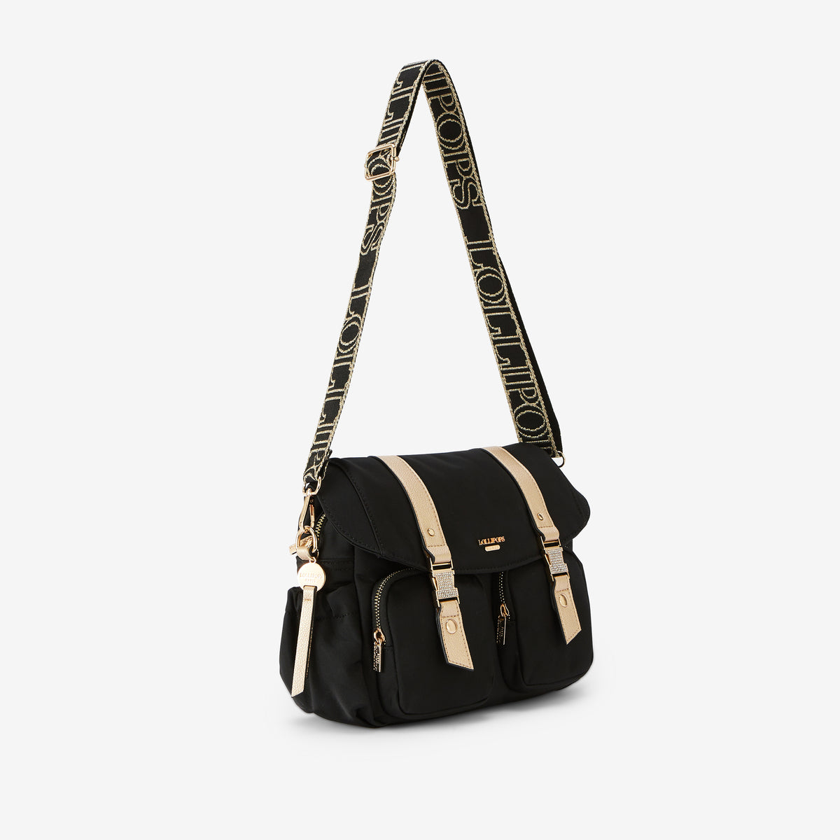 Grand sac porté épaule noir Rosa