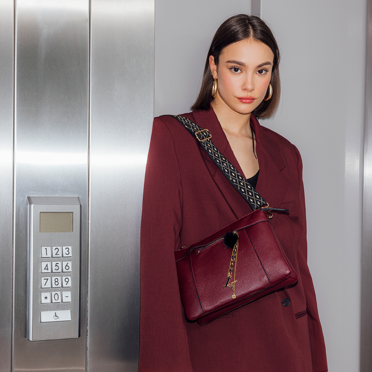 Sac multi poches bordeaux Roy