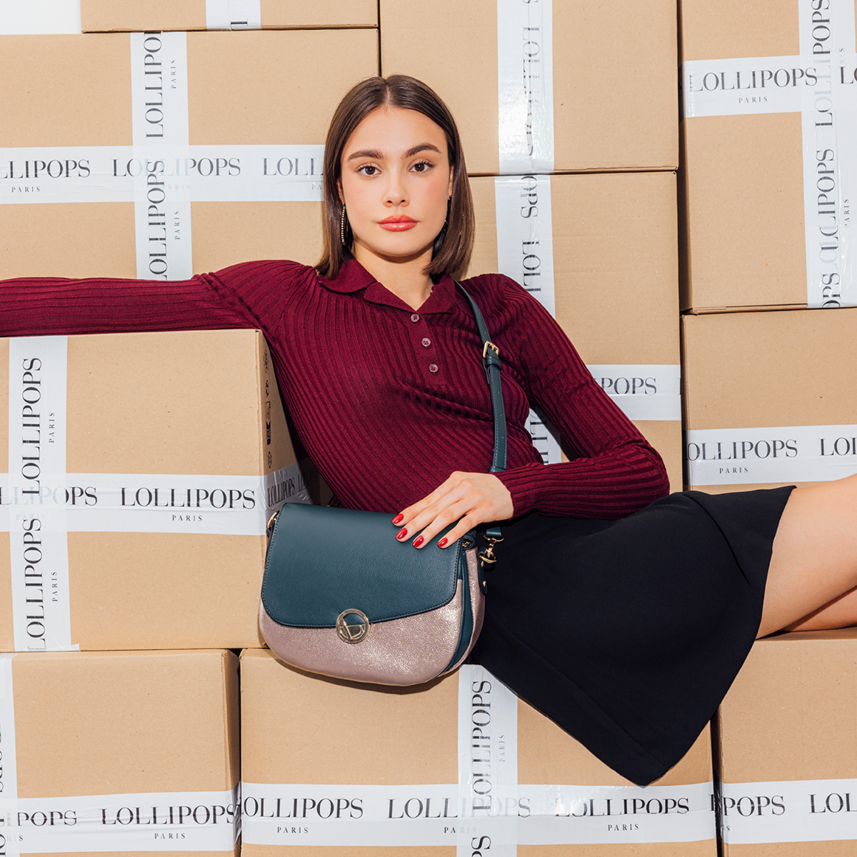 Sac porté épaule vert Romana