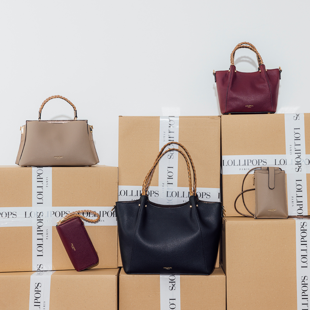 Petit sac shopper bordeaux Rocapina