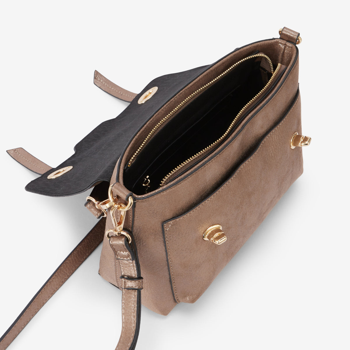 Grand sac porté épaule taupe Roselyne