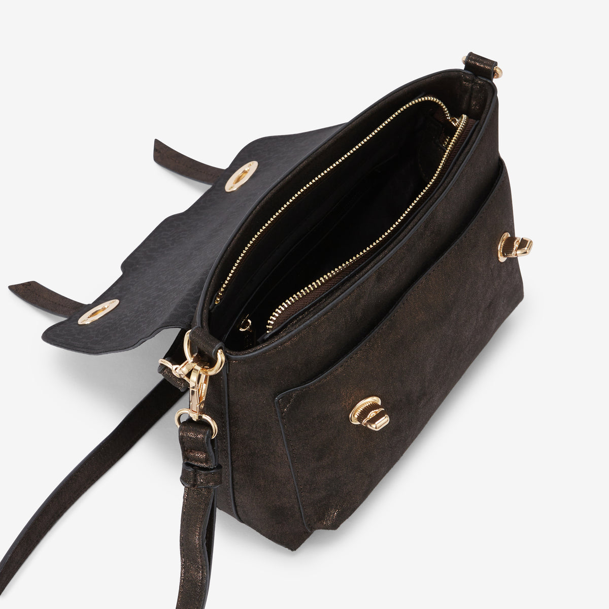 Grand sac porté épaule marron Roselyne