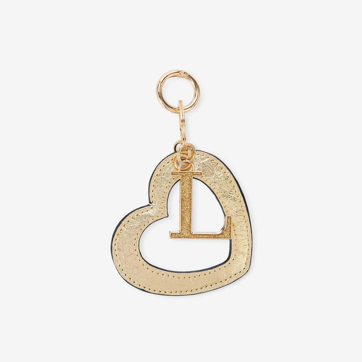 Porte-clés miroir coeur dore Rody