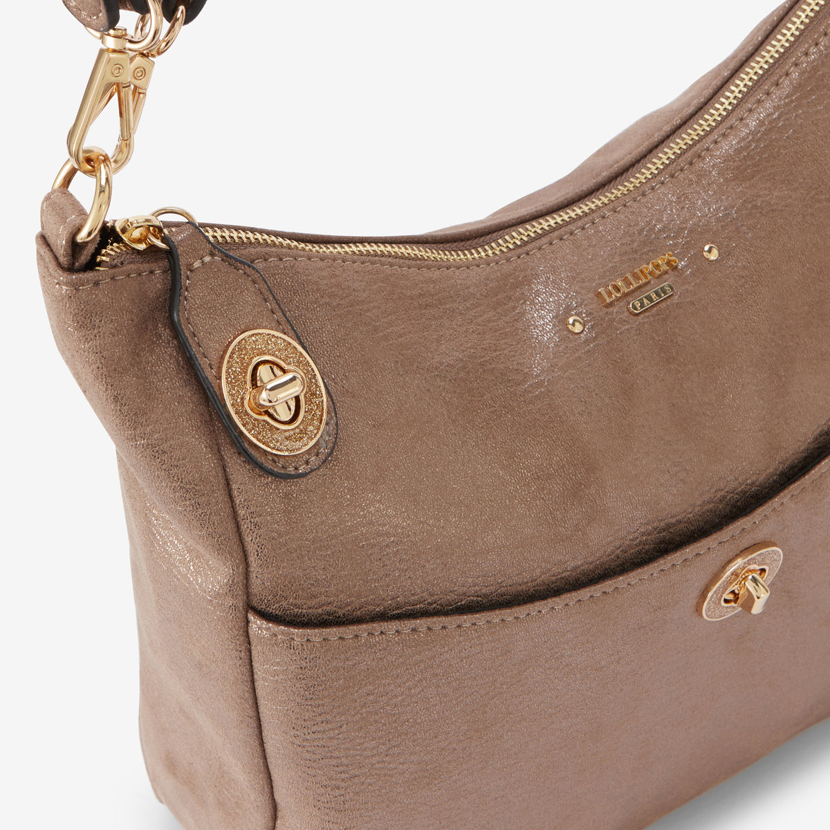 Sac hobo taupe Roselyne