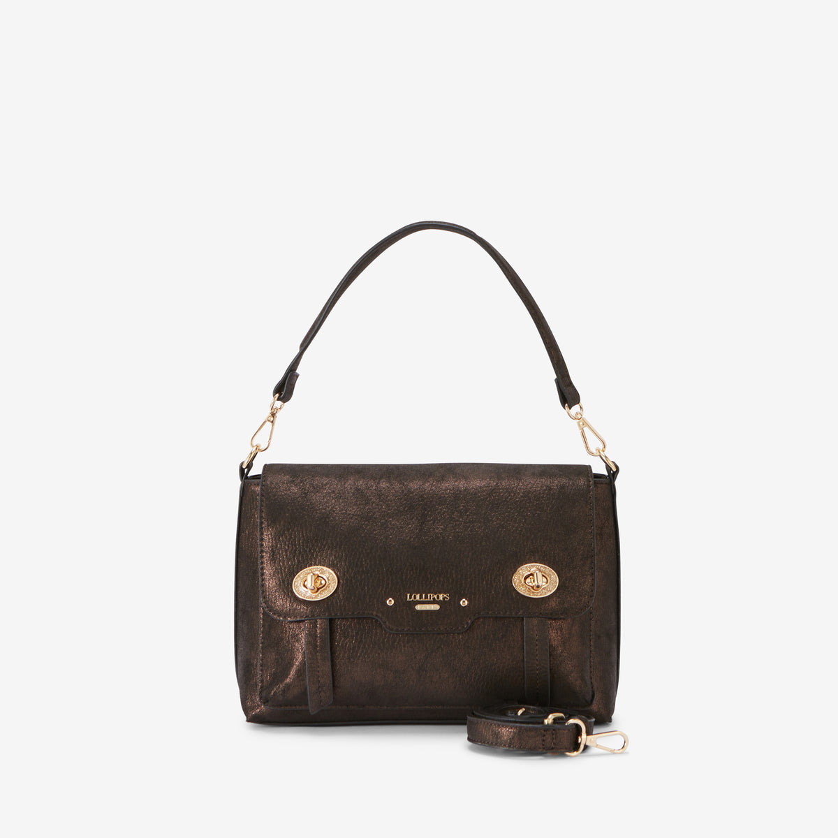 Grand sac porté épaule marron Roselyne