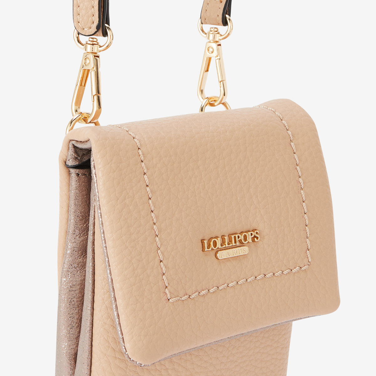 Pochette de téléphone beige Rosabelle