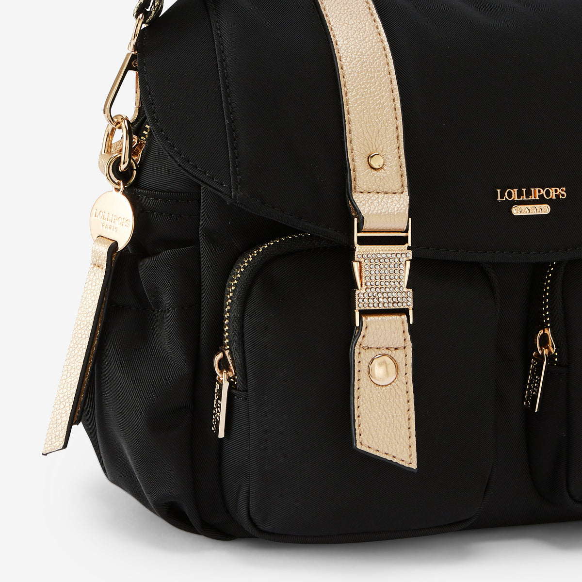 Grand sac porté épaule noir Rosa