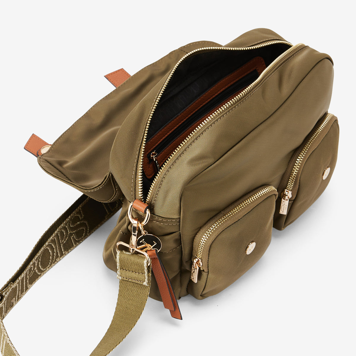 Grand sac porté épaule kaki Rosa