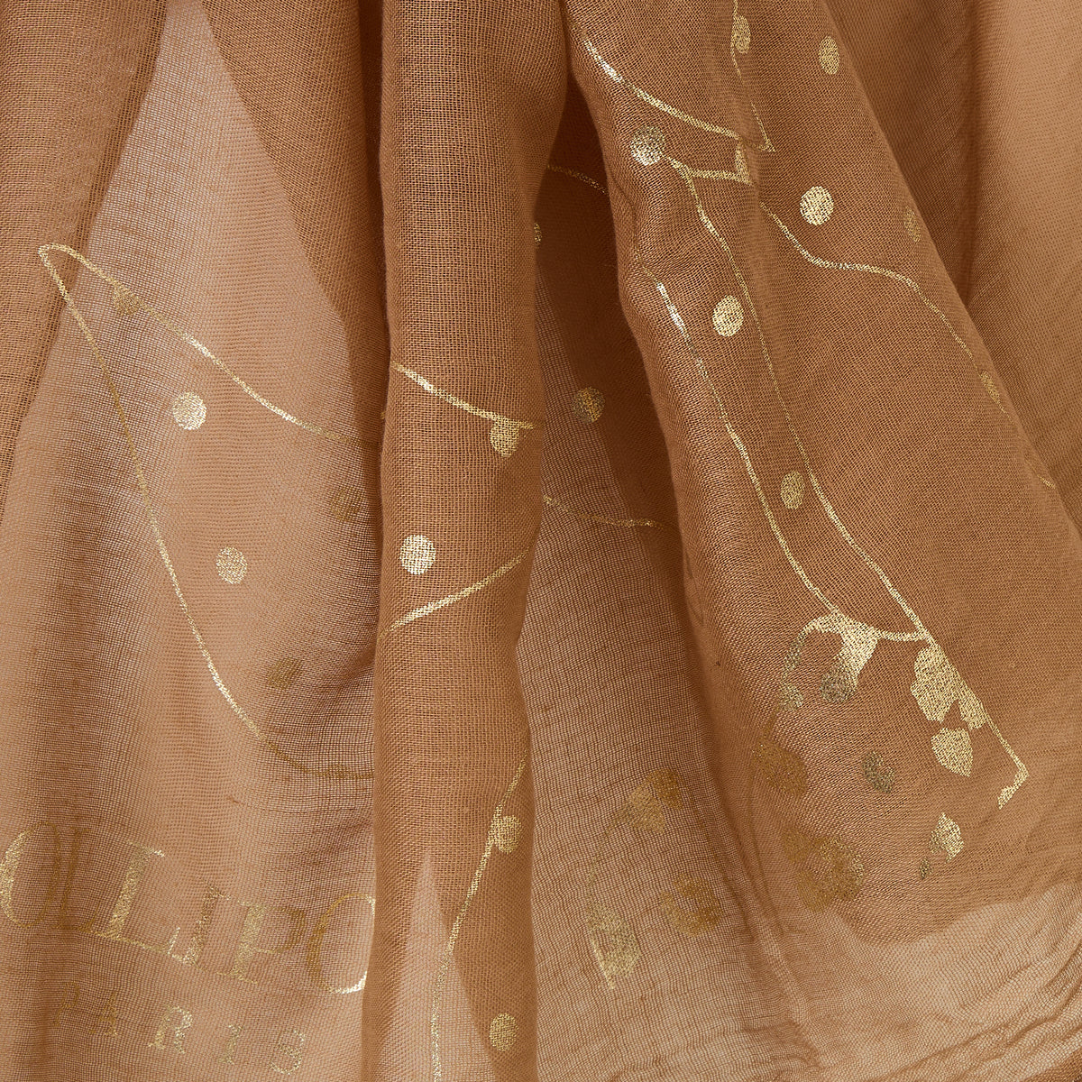 Foulard rectangulaire camel Ronyta