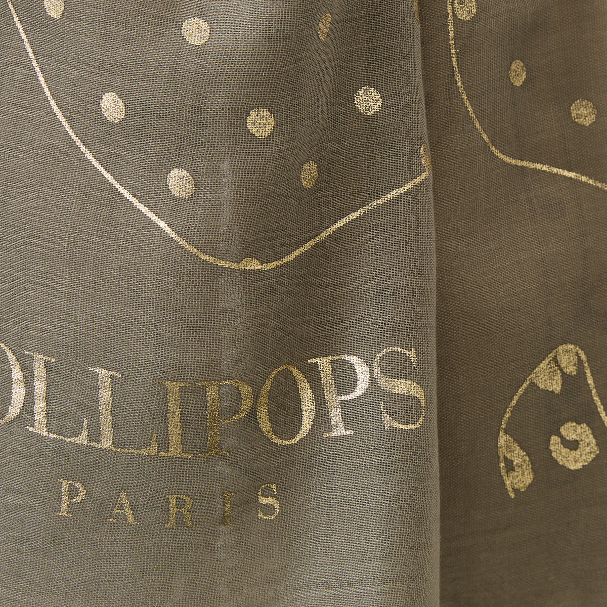 Foulard rectangulaire kaki Ronyta