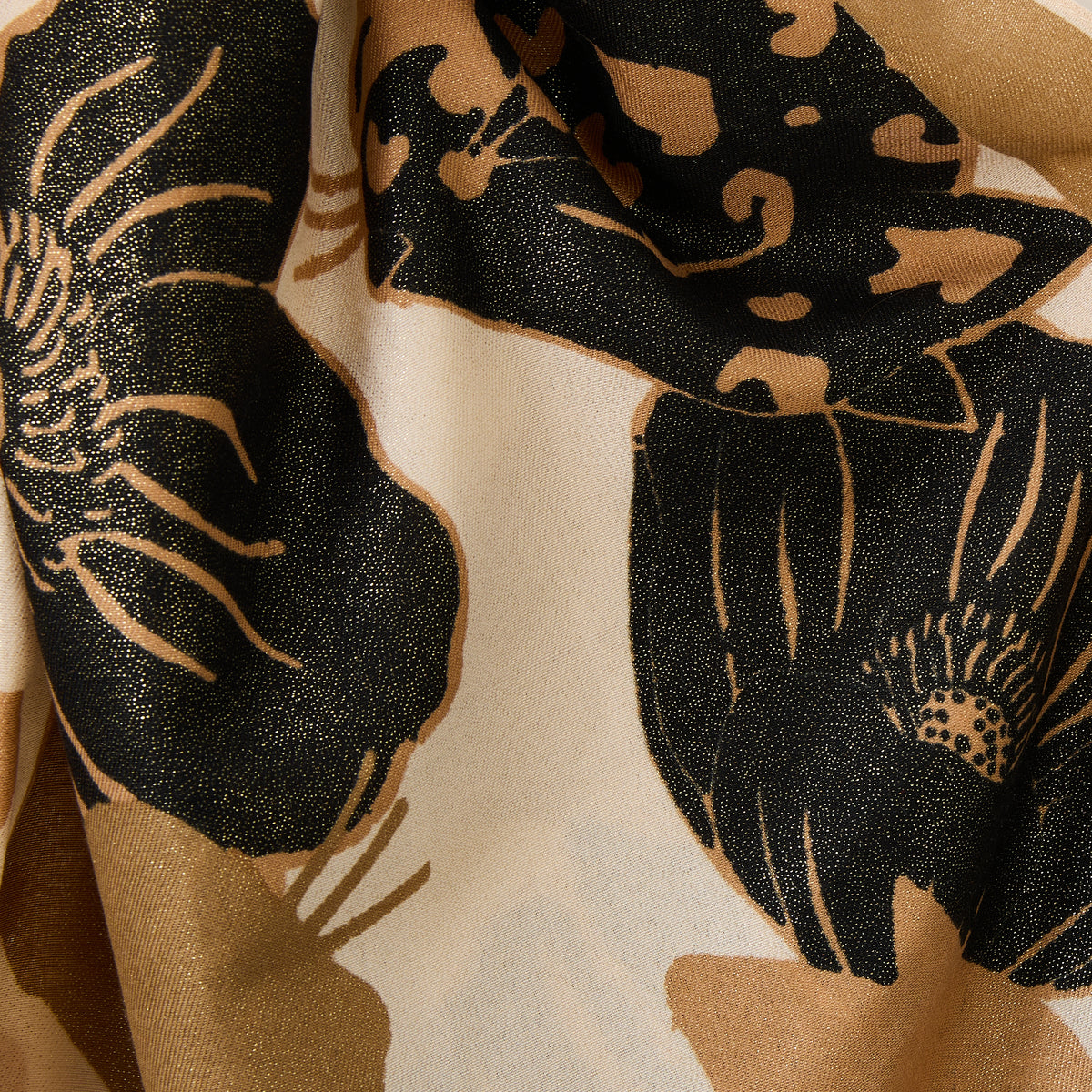 Foulard rectangulaire camel Rosabella