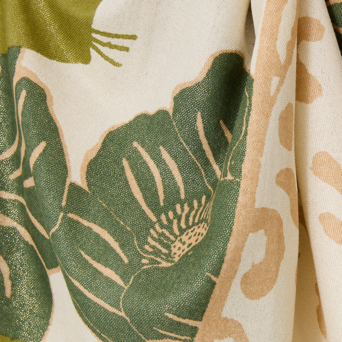 Foulard rectangulaire kaki Rosabella