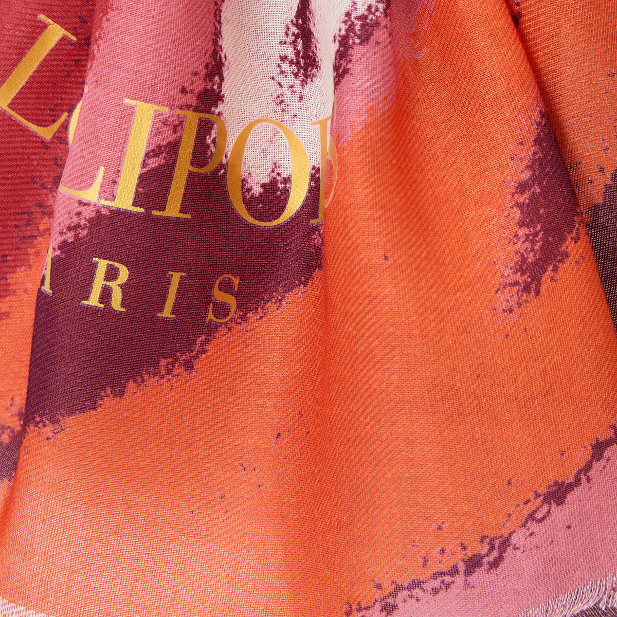 Foulard rectangulaire corail Rogea