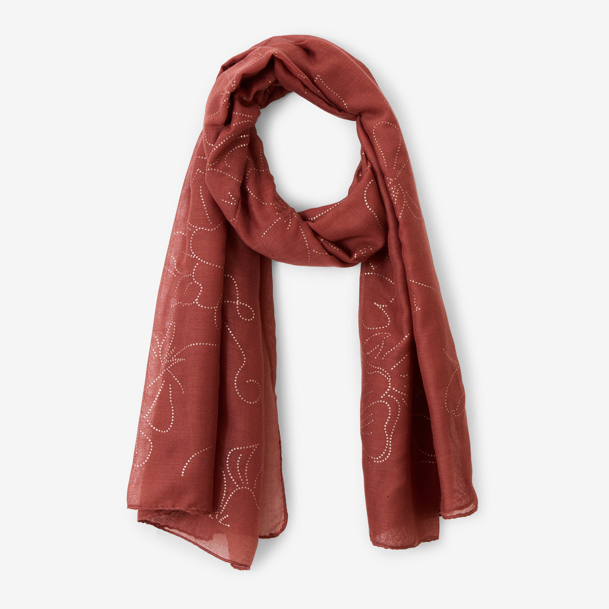 Foulard rectangulaire brique Rony