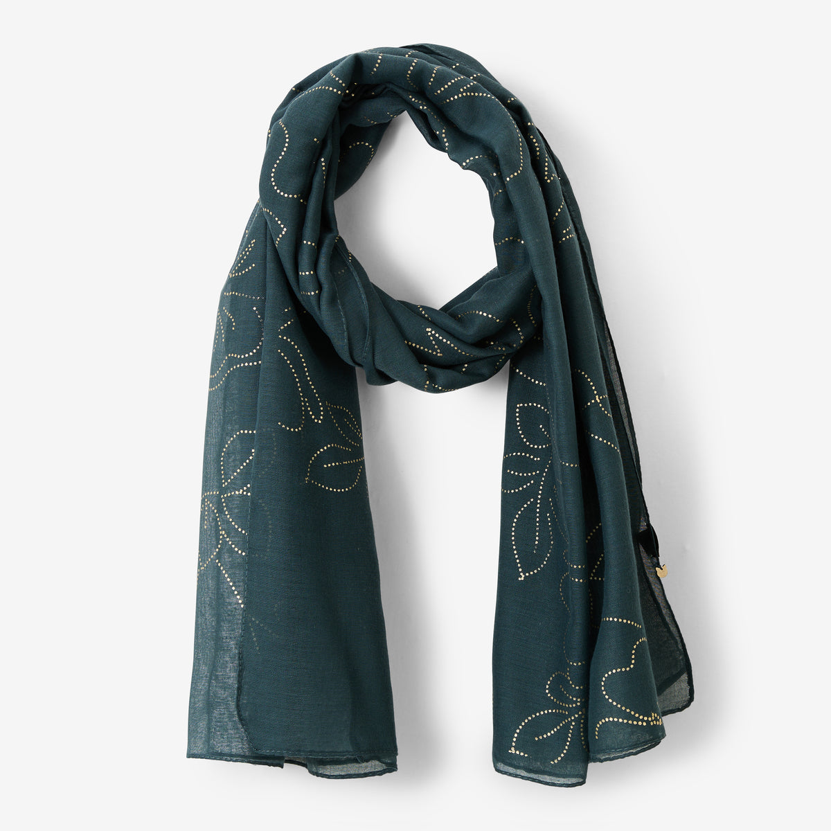 Foulard rectangulaire vert Rony