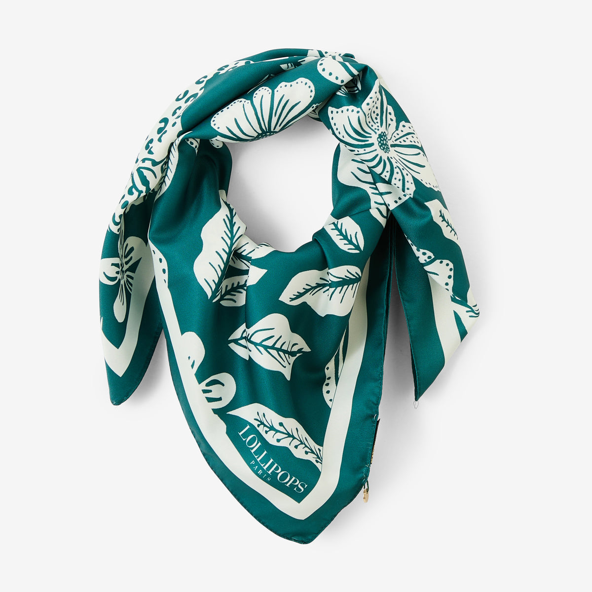 Foulard carré vert Raquel